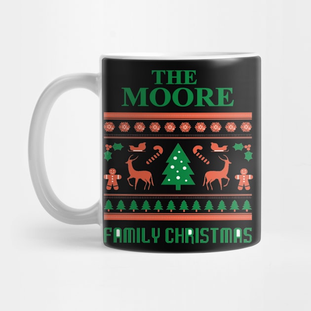 Family Christmas - Groovy Christmas MOORE family, Family Christmas T-shirt, Pjama T-shirt by DigillusionStudio